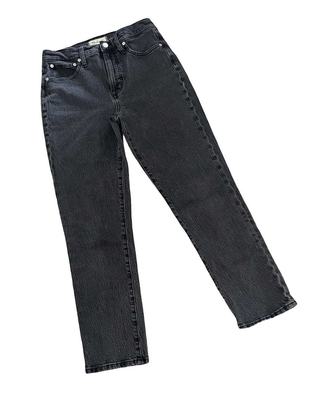 Madewell The Perfect Vintage High Rise Straight Jeans Washed Black Size 26